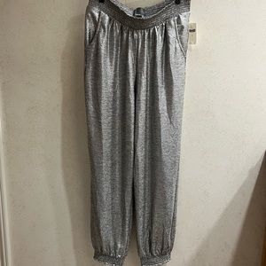 Anthropologie silver harem pants NWT - L